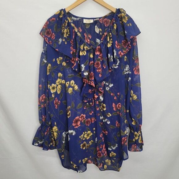 Victoria’s Secret 90’s Vintage Ruffle Floral Top - Picture 5 of 13